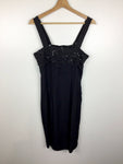Premium Vintage Dresses & Skirts - Little Black Dress with Lace Trim - Size 8 - PV-DRE192 - GEE