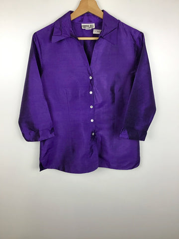 Premium Vintage Tops,Tees & Tanks - Robbie Bee Purple Silk Shirt - Size 6 - PV-TOP200 - GEE