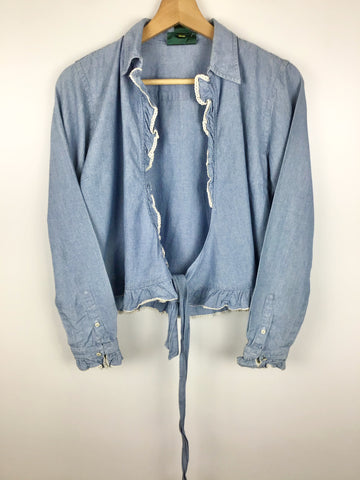 Premium Vintage Tops,Tees & Tanks - Lauren Jeans Co Denim Wrap Shirt - Size 4 - PV-TOP202 - GEE