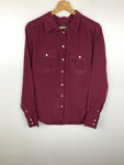 Premium Vintage Tops,Tees & Tanks - J.Crew Maroon Button Up Shirt - Size 6 - PV-TOP203 - GEE