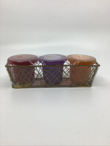 Beauty - Pack Of 3 Candles With Wire Tray - ACBE3551 - GEE