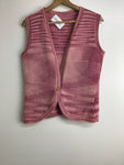 Ladies Knitwear - Pink Knitted Vest  - Size M - LW0978 - GEE