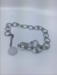 Ladies Belt - Silver Plastic Chain & Coin Belt - WBE59 - GEE