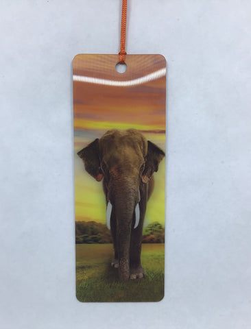 Bookmark - Elephant - (Orange Sky) (3D graphic) - N-BKM