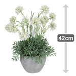 42cm Artificial Plant White Flowers in Pot N-PLA