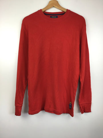 Premium Vintage Tops,Tees & Tanks - Polo Ralph Lauren Red Long Sleeve - Size M - PV-TOP177 - GEE