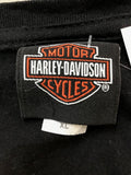 Premium Vintage Harley Davidson  - Womens Black Diamonte Wide Neck Harley T'Shirt - Size XL - PV-HAD32 - GEE