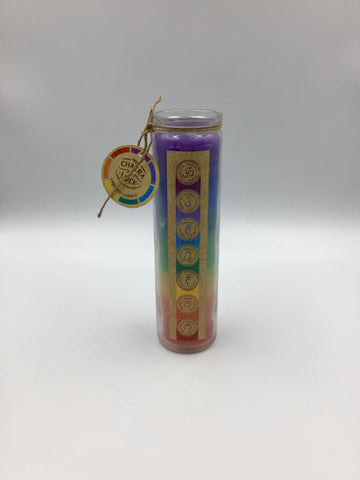 Giftware - 21cm Chakra & Luck 7 Layered Candle - NACCE - GEE