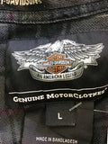 Premium Vintage Harley Davidson - Mens Collared Dark Harley Shirt - Size L - PV-HAD55 - GEE