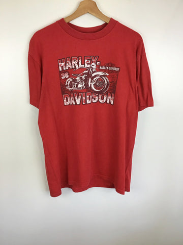 Premium Vintage Harley Davidson  - Red Harley Tee - Size L - PV-HAD59 - GEE