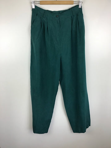 Premium Vintage Shorts & Pants - Richard Malcom Green Silk Pants - Size 10 - PV-SHO65 - GEE