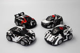 4 x Toy Cars Black White Red Pattern - N-TCAR GME