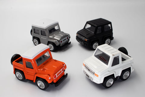 4 x Toy Cars Jeep & Utes Orange Black White Grey N-TCAR GME
