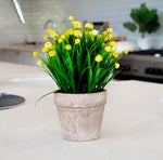 20cm Artificial Coloured Plant in Pot Yellow N-PLA
