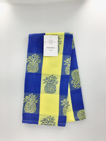 1 Piece Tea Towel PINEAPPLE Blue & Yellow N-TEA
