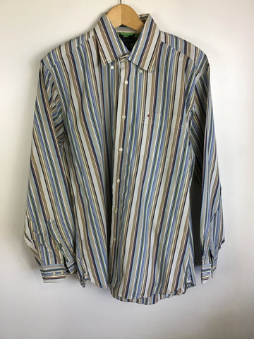 Premium Vintage Shirts/Polos - Tommy Hilfiger Stripey Button Down Shirt - Size M - PV-SHI67 - GEE