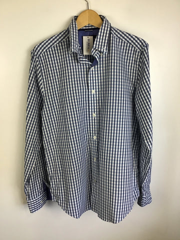 Premium Vintage Shirts/Polos - Nautica Blue Plaid Button Down Shirt - Size M - PV-SHI69 - GEE