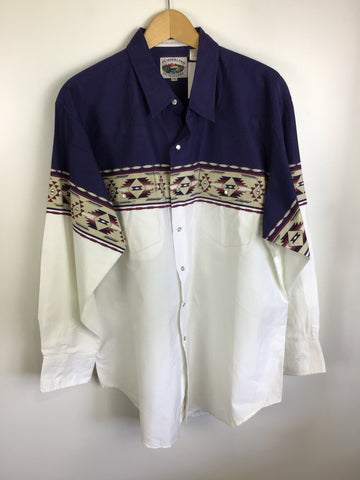 Premium Vintage Shirts/Polos - Cumberland Outfitters Aztec Button Down Shirt - Size XXL - PV-SHI84 - GEE
