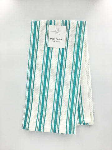 1 Piece Tea Towel PARIS BASKET Ocean Blue Striped N-TEA