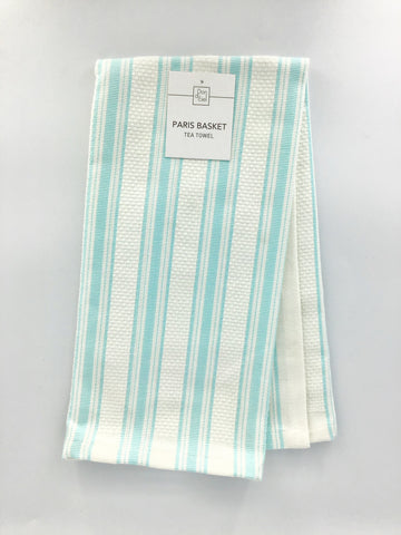 1 Piece Tea Towel PARIS BASKET Island Paradise Blue Striped N-TEA