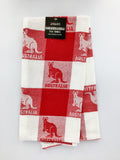 1 Piece Tea Towel KANGAROO & KOALA Red & White N-TEA