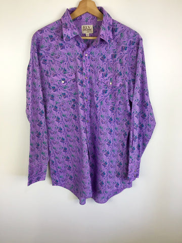 Premium Vintage Shirts/ Polos - Purple Ely Cattleman Blouse - Size L - PV-SHI96 - GEE