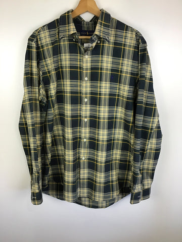 Premium Vintage Shirts/ Polos - Yellow/ Navy Ralph Lauren Button Down - Size L - PV-SHI104 - GEE