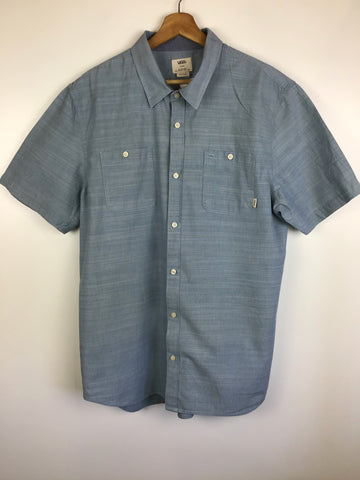Premium Vintage Shirts/ Polos - Blue Vans Short Sleeve Button Down - Size L - PV-SHI112 - GEE