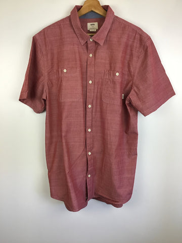 Premium Vintage Shirts/ Polos - Red Vans Short Sleeve Button Down - Size L - PV-SHI113 - GEE