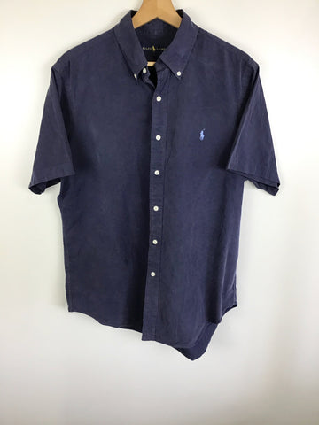 Premium Vintage Shirts/ Polos - Navy Short Sleeve Button Down - Size L - PV-SHI118 - GEE