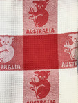 1 Piece Tea Towel KANGAROO & KOALA Red & White N-TEA