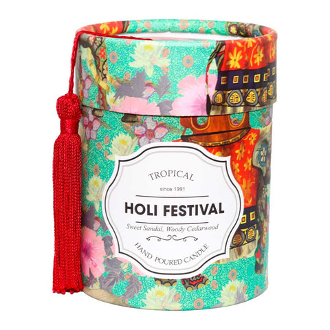 11cm Candle - Holi Festival - Sweet Sandal & Woody Cedarwood - N-CAN
